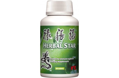 STARLIFE HERBAL STAR, 60 tbl - Zöldtea-kivonatot, gyógynövényeket és gombákat tartalmazó étrend-kiegészítő tabletta C-vitaminnal és ásványi anyagokkal (STARLIFE-1890)