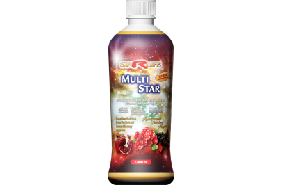 STARLIFE MULTI STAR, 1000 ml - Tőzegáfonya-lé alapú, vitaminokat, ásványi anyagokat, nyomelemeket, aminosavakat, bioflavonoidokat, alfa-liponsavat, luteint, likopint, inozitot, kolint és növényi kivona